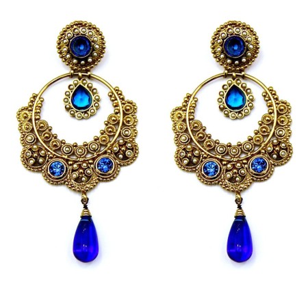 Sapphire Gold Earrings